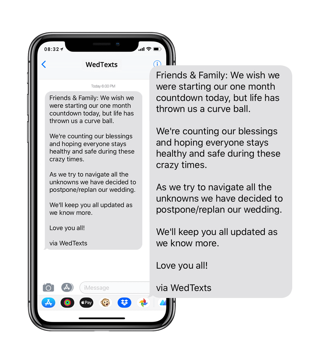 wedding text messages - iphone - wedding rsvp reminder